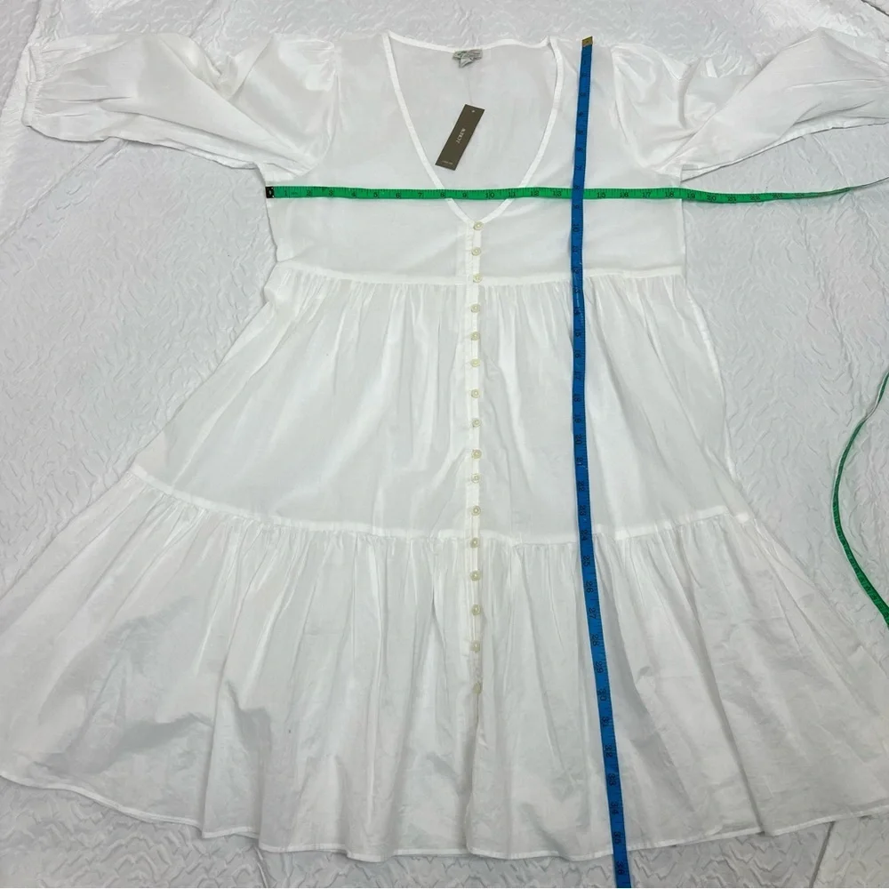 J Crew Button-front Beach Dress White XS Cotton